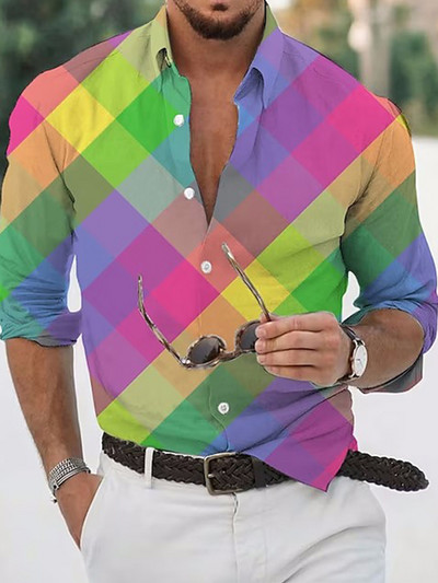 Uued luksuslikud meeste särgid, lahtikäiva kraega särk vabaaja lilleprintidega 2023 pikkade varrukatega topid Meeste riided Klubi peokardigan