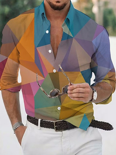 Uued luksuslikud meeste särgid, lahtikäiva kraega särk vabaaja lilleprintidega 2023 pikkade varrukatega topid Meeste riided Klubi peokardigan