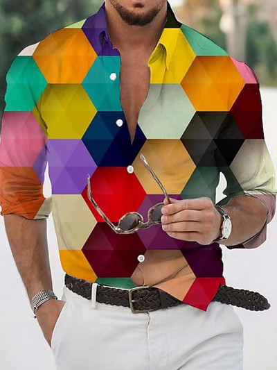 Uued luksuslikud meeste särgid, lahtikäiva kraega särk vabaaja lilleprintidega 2023 pikkade varrukatega topid Meeste riided Klubi peokardigan