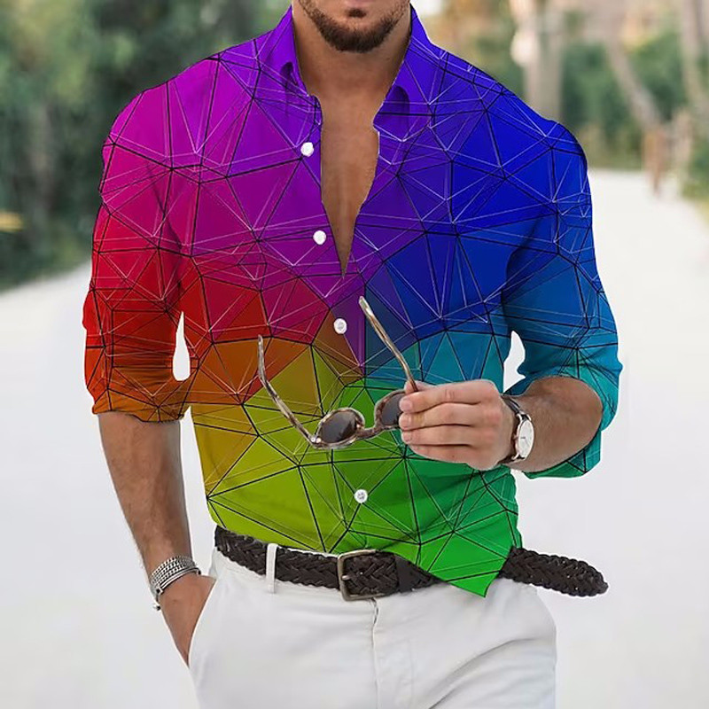 Uued luksuslikud meeste särgid, lahtikäiva kraega särk vabaaja lilleprintidega 2023 pikkade varrukatega topid Meeste riided Klubi peokardigan