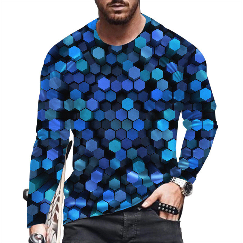 Pikkade varrukatega 3DT särk Animal Tiger Cartoon Anime digitrükk 2022 kevad ja sügis vabaaja laiguline T-särk