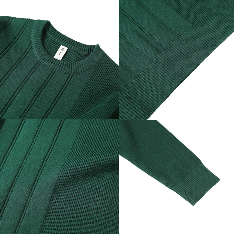 Fashion Pullover Meeste kampsun Korea vabaaja triibuline ühevärviline kampsun Meeste kaelusega elastne kitsas kampsun õhuke kootud top 3XL