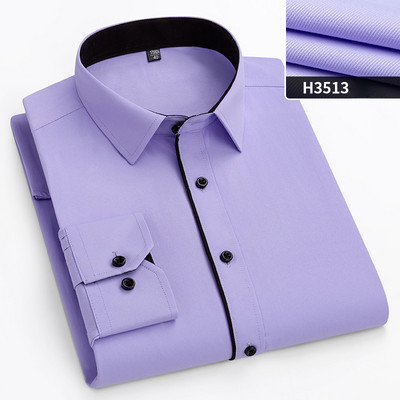 topeltvärvilised Täissärgid meestele pluss suuruses slim fit formaalne tavaline särk over size kontoririided soliidsed pikkade varrukatega äritopsid