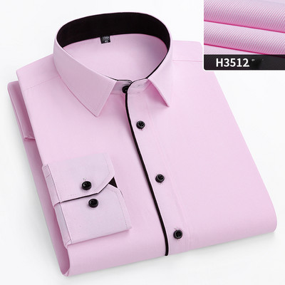 topeltvärvilised Täissärgid meestele pluss suuruses slim fit formaalne tavaline särk over size kontoririided soliidsed pikkade varrukatega äritopsid