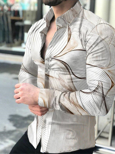 Ανδρικό μακρυμάνικο πουκάμισο με νέο γιακά μόδας Slim, μη σιδερένιο πουκάμισο εργασίας Ανδρικό πουκάμισο με κουμπιά επάνω Ανδρικό πουκάμισο λουλουδιών XS-8XL