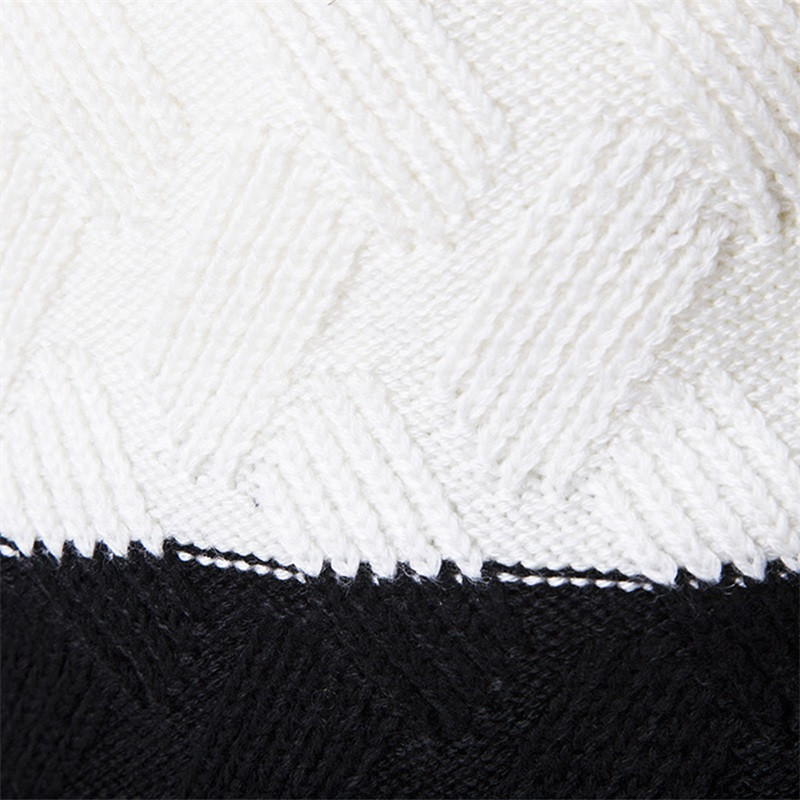 Muški džemperi za jesen i zimu 2023. Zadebljani topli džemperi s blokiranim bojama Pleteni puloveri Termo majice