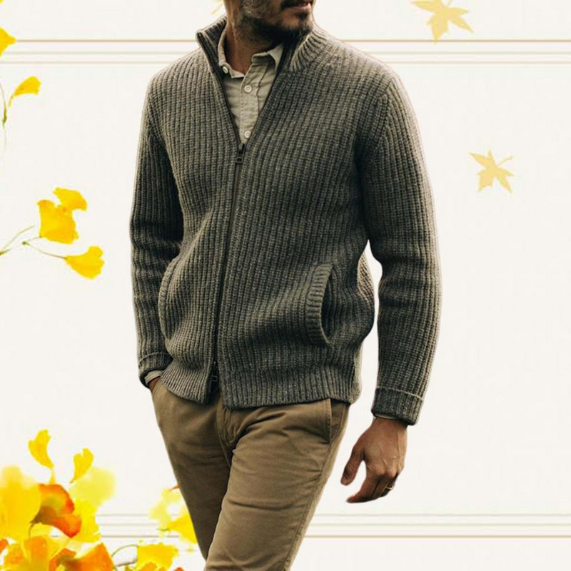 Κομψό χειμωνιάτικο πουλόβερ μονόχρωμο Keep Warm Breathable Ανδρικό πουλόβερ Δώρο χειμερινού ρουχισμού