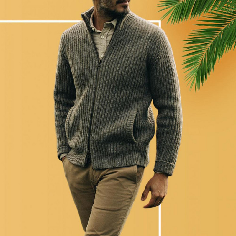 Κομψό χειμωνιάτικο πουλόβερ μονόχρωμο Keep Warm Breathable Ανδρικό πουλόβερ Δώρο χειμερινού ρουχισμού