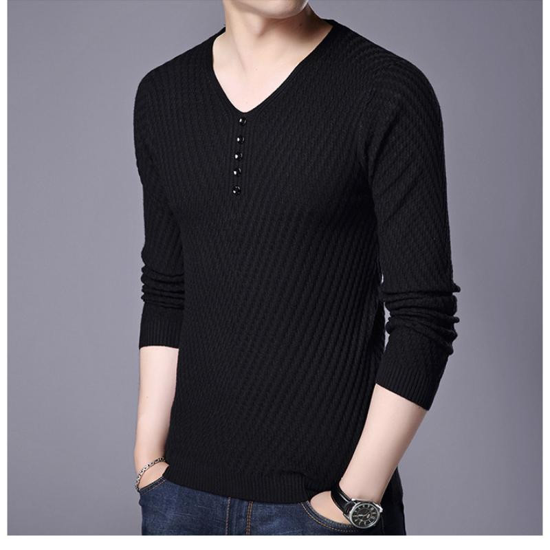 2023 Φθινόπωρο Νέα Μόδα Νέων Κορεατικής Έκδοσης Ευέλικτο πουλόβερ με λαιμόκοψη V-λαιμόκοψη Casual πλεκτά Ανδρικά πλεκτά με φαρδύ κάτω μέρος