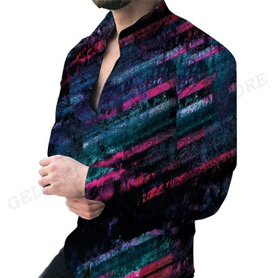 Havajske košulje Harajuku Muška modna košulja dugih rukava Bluza za plažu Muška odjeća Bluze za zanimanje Cvjetne majice na rukavima Ulična odjeća