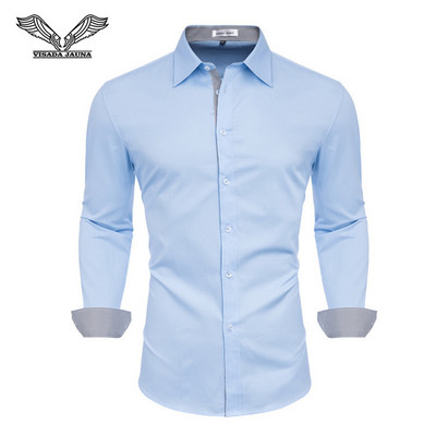 Ανδρικό πουκάμισο από 100% βαμβάκι Camisa Masculina μακρυμάνικο πουκάμισο ανδρικό κορεάτικο λεπτό επίσημο, casual ανδρικό πουκάμισο φόρεμα, φόρεμα, μπλουζάκι