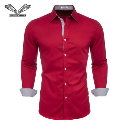 Ανδρικό πουκάμισο από 100% βαμβάκι Camisa Masculina μακρυμάνικο πουκάμισο ανδρικό κορεάτικο λεπτό επίσημο, casual ανδρικό πουκάμισο φόρεμα, φόρεμα, μπλουζάκι