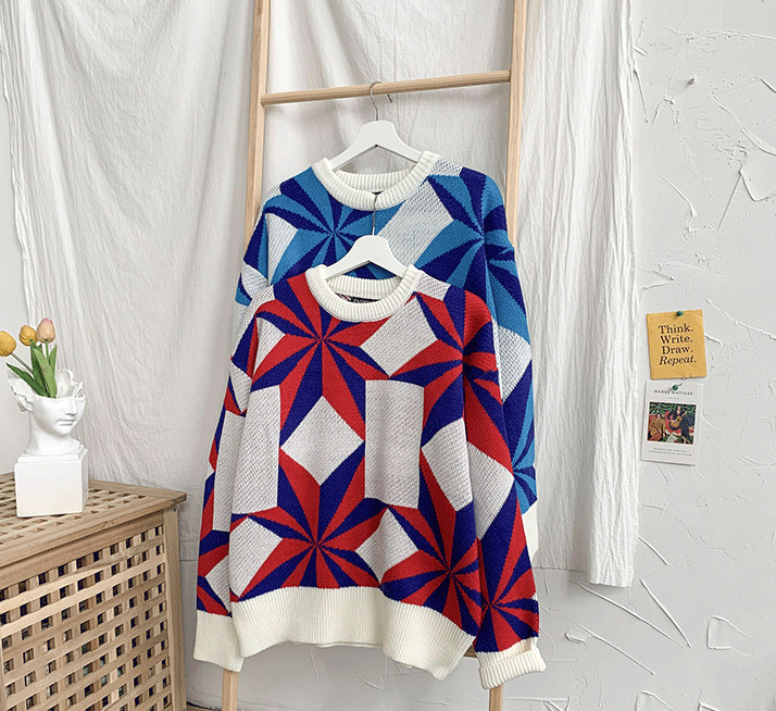 Lahe meeste kampsun, moodne lapiline muster, trükitud O-kaelusega pikkade varrukatega kevadine vabaaja õues riietus lahtine Korea kampsun, Unisex