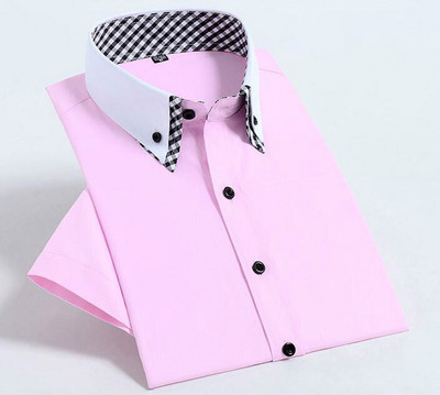 Kvaliteetne Diamond Meeste lühikeste varrukatega särk, nööp, valge ametlik, soliidne ruuduline kleit-särgid, särgid, õhukesed, vabaaja rõivad Camisa Masculina