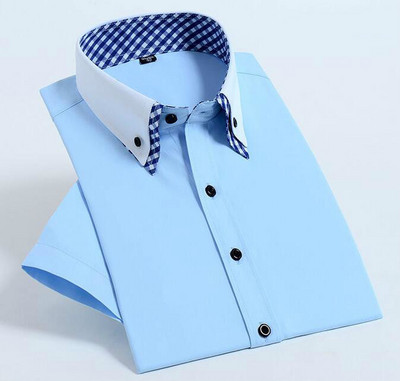 Kvaliteetne Diamond Meeste lühikeste varrukatega särk, nööp, valge ametlik, soliidne ruuduline kleit-särgid, särgid, õhukesed, vabaaja rõivad Camisa Masculina