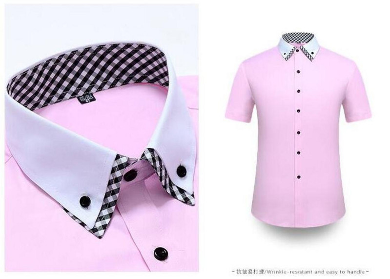 Kvaliteetne Diamond Meeste lühikeste varrukatega särk, nööp, valge ametlik, soliidne ruuduline kleit-särgid, särgid, õhukesed, vabaaja rõivad Camisa Masculina