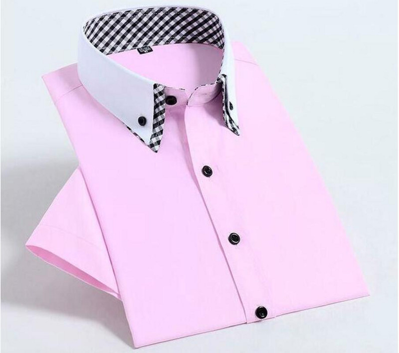 Kvaliteetne Diamond Meeste lühikeste varrukatega särk, nööp, valge ametlik, soliidne ruuduline kleit-särgid, särgid, õhukesed, vabaaja rõivad Camisa Masculina