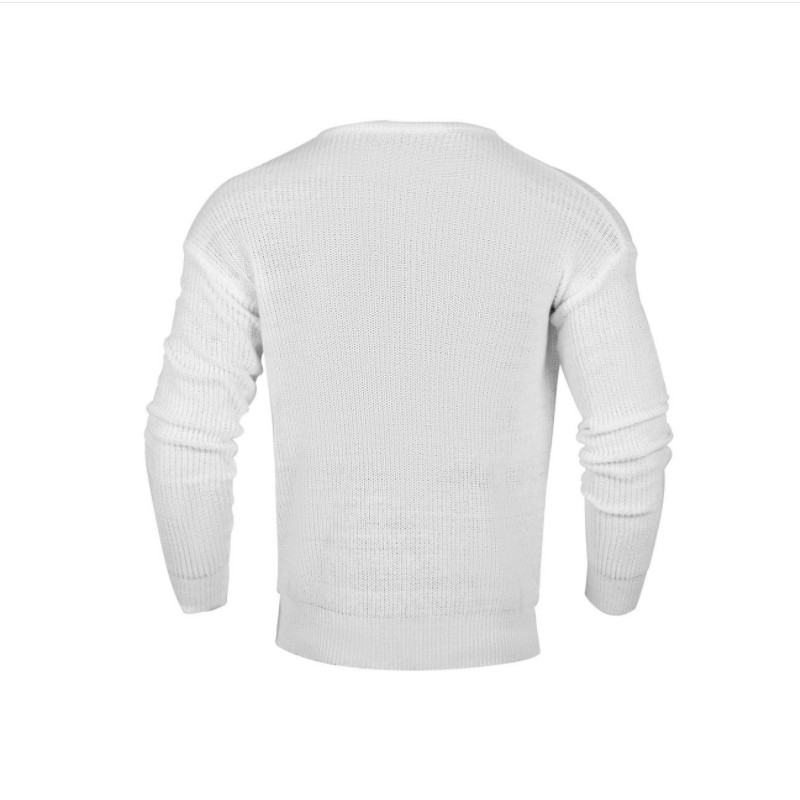 Pleteni pulover Muški pulover Modni jednobojni topli pamučni O-izrez Proljetna jesenska odjeća Ležerna široka debela vesta Muška ulična odjeća