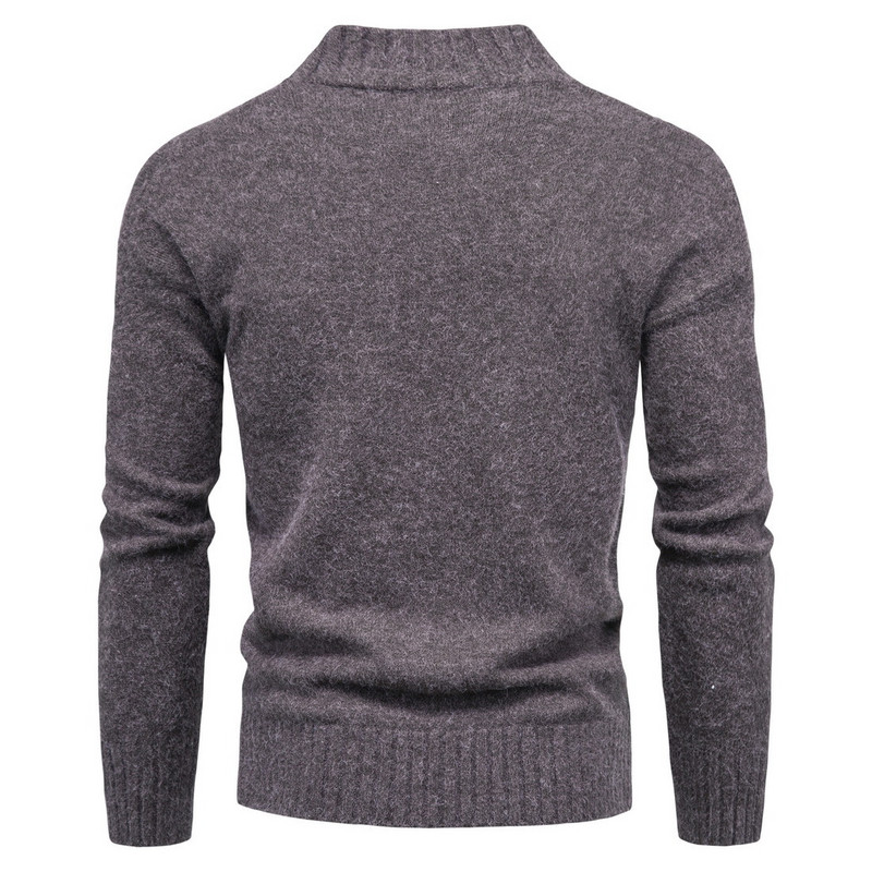 Muški vuneni pulover s dolčevitom, jesen, zima, topli jednobojni, udobni, uski dugih rukava, pletena ležerna muška džemper
