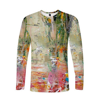 Ανδρικά μπλουζάκια casual μακρυμάνικα με στρογγυλή λαιμόκοψη με μοτίβο δέντρου με μοτίβο δέντρου, υπερμεγέθη ανδρικά μπλουζάκια Street Wear Plus Size 6XL