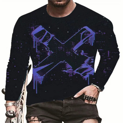 Evil Horror Style Meeste 3D T-särgid Suuremõõdulised pikkade varrukatega 3D Prindiga gooti topsid 6XL Suures suuruses Lahtised vabaaja Sügisese O-kaelusega T-särgid