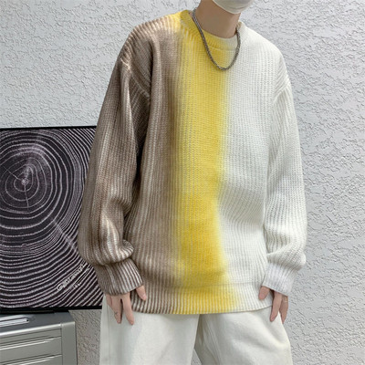 Hip Hop meeste kampsun Gradual Change Mood Pullover Lazy Style Harajuku Riietus Kevadised avarad džemprid Koolimehe Kootud Kampsun