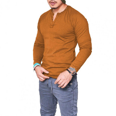 Meeste sügiskevadine nööbiga pullover Pehme pikkade varrukatega, õhuke, vaba keskmise pikkusega, talve alumine T-särk meeste riided