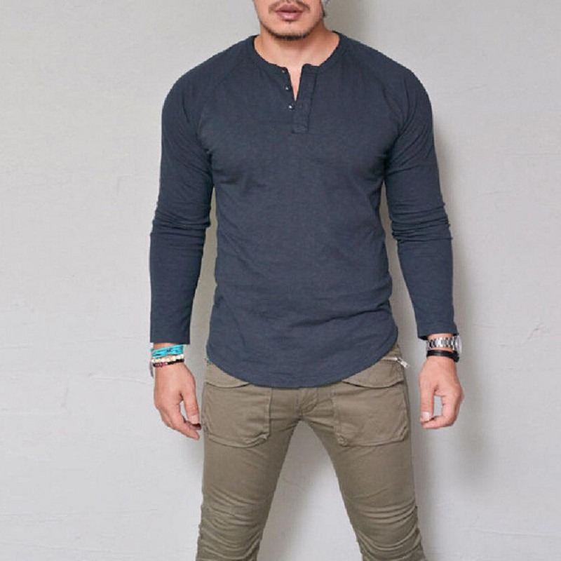 Meeste sügiskevadine nööbiga pullover Pehme pikkade varrukatega, õhuke, vaba keskmise pikkusega, talve alumine T-särk meeste riided