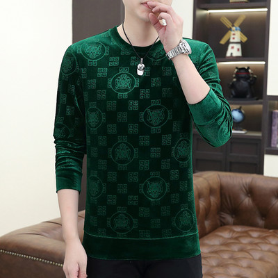 Ανδρικό φθινοπωρινό και χειμώνα Νέα τάση μόδας με στρογγυλή λαιμόκοψη Casual μακρυμάνικο πουλόβερ μπλουζάκι