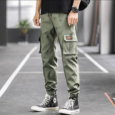 Klasikinė gatvės apranga Laisvalaikio vyrų juostelės Haremas Bėgiojimas Kelnės Vyriškos Slim Fit Spring Cargo Kelnės Daugiakišenės Moteriškos Kelnės Jo