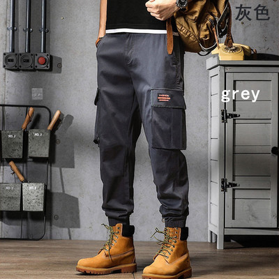 Klasikinė gatvės apranga Laisvalaikio vyrų juostelės Haremas Bėgiojimas Kelnės Vyriškos Slim Fit Spring Cargo Kelnės Daugiakišenės Moteriškos Kelnės Jo