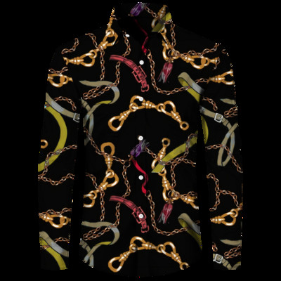 Luksuzne muške košulje, modni pozlaćeni lanac, 3D printane majice dugih rukava, košulja s otvorenim ovratnikom i kopčanjem, bluze za klubske zabave