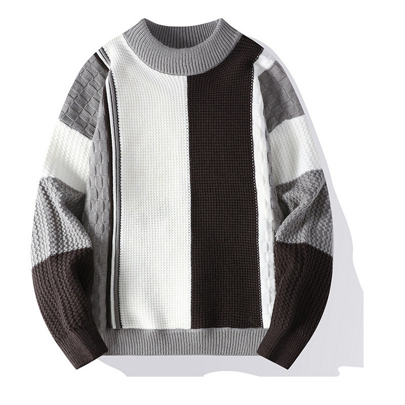 Meeste Mood Triibuline Pullover Kampsun Kootud Pehme Talve Kaabel Koo Soe värvi Joped Tänavarõivad Kapuutsiga jope