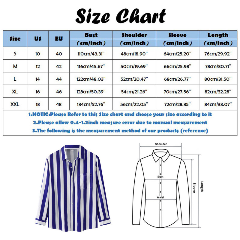 Košulje za muškarce Ležerna jesenska košulja s prugastim printom, spuštenim ovratnikom, jednoredno kopčanje, košulja s džepovima dugih rukava, muška vintage odjeća