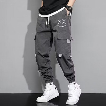 Νέο Streetwear Hip Hop Joggers Ανδρικά γράμματα Κορδέλες Cargo Παντελόνι Τσέπες Track Tactical Casual Αντρικό Παντελόνι Φούτερ X9