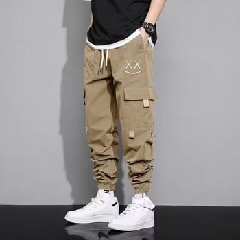 Νέο Streetwear Hip Hop Joggers Ανδρικά γράμματα Κορδέλες Cargo Παντελόνι Τσέπες Track Tactical Casual Αντρικό Παντελόνι Φούτερ X9