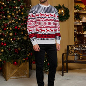 Ανδρικά πλεκτά πουλόβερ Loose Fit Snowflake Elk Pattern Πλεκτό Κορυφαίο πουλόβερ Χριστουγεννιάτικο στυλ Casual Crew λαιμόκοψη στολή διακοπών