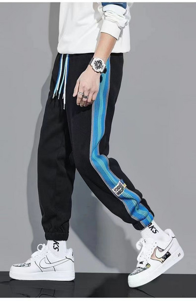 NOVO Classic Streetwear Hip Hop Joggers Muške Letter Vrpce Cargo Hlače Džepovi Taktičke Ležerne Muške Hlače Trenirka K136