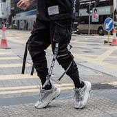 Κλασικό streetwear Hip Hop Joggers Ανδρικές κορδέλες Cargo Παντελόνι Τσέπες Track Tactical Casual Αντρικό Παντελόνι Φούτερ K111