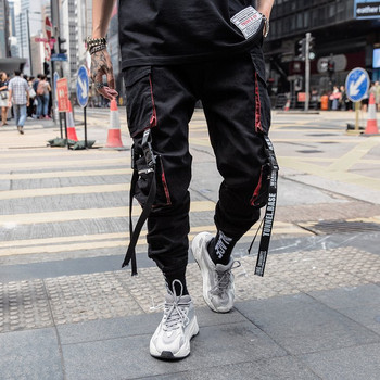 Κλασικό streetwear Hip Hop Joggers Ανδρικές κορδέλες Cargo Παντελόνι Τσέπες Track Tactical Casual Αντρικό Παντελόνι Φούτερ K111