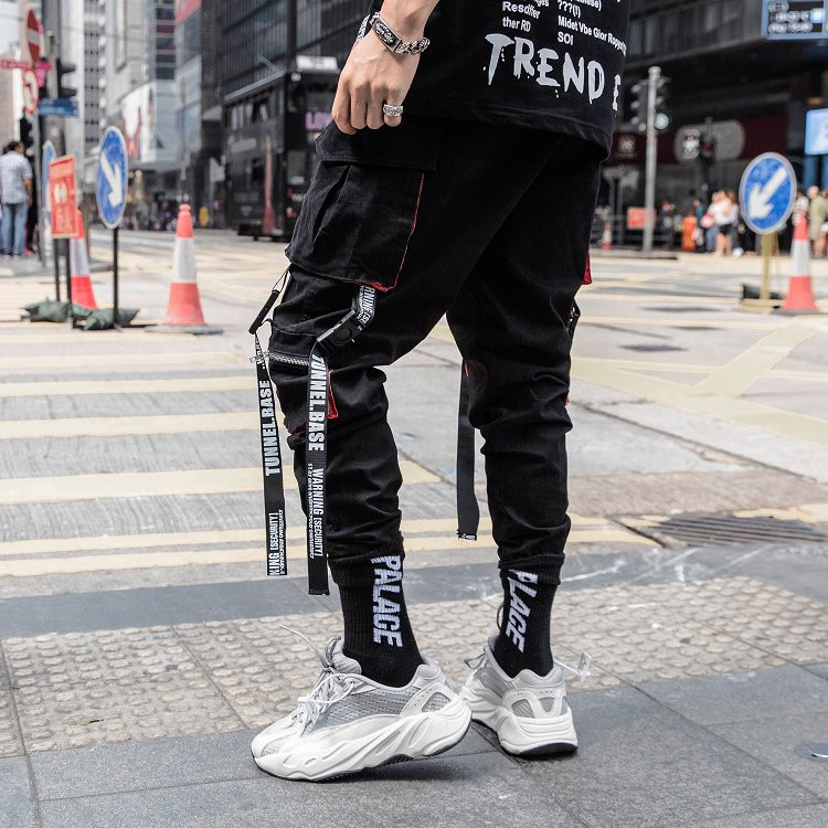 Κλασικό streetwear Hip Hop Joggers Ανδρικές κορδέλες Cargo Παντελόνι Τσέπες Track Tactical Casual Αντρικό Παντελόνι Φούτερ K111
