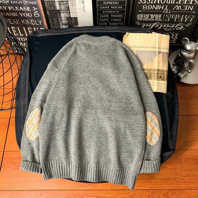 Jesenski patchwork džemper u korejskom stilu 2022. Muški Harajuku modni muški puloveri Retro preveliki 5XL Idol drama zgodan momak Zima