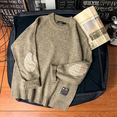 Jesenski patchwork džemper u korejskom stilu 2022. Muški Harajuku modni muški puloveri Retro preveliki 5XL Idol drama zgodan momak Zima