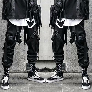 Κλασικό Streetwear Hip Hop Joggers Ανδρικές κορδέλες Cargo Παντελόνι Τσέπες Track Tactical Casual Αντρικό Παντελόνι Φούτερ K102