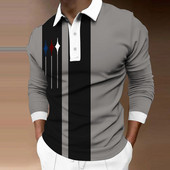 Nova modna muška polo majica dugih rukava s patentnim zatvaračem Muška top ležerna polo majica velikih veličina s printom na revere 5xl prevelika majica s kratkim rukavima