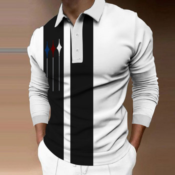 New Fashion Ανδρικό μακρυμάνικο πουκάμισο πόλο με φερμουάρ Ανδρικό τοπ casual μεγάλο μέγεθος πέτο πουκάμισο πόλο τύπωμα 5xl μεγάλου μεγέθους T-shirt Ρούχα