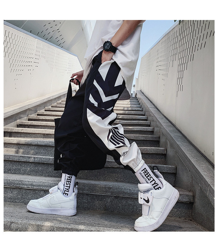 Tanke ulične ležerne hlače Muške vrpce Harem hlače za trčanje Muške uske proljetne kargo hlače Ženske hlače s više džepova Kq1