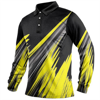 Μακρυμάνικο ανδρικό πουκάμισο πόλο γκράφιτι πόλο μακρυμάνικο casual γκολφ ανδρικό πόλο μόδας μεγάλου μεγέθους 5xl Ρούχα με κουμπιά για γρήγορο στέγνωμα