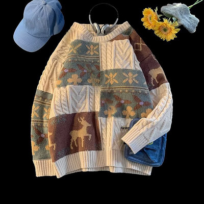 Πουλόβερ Φθινοπωρινά χειμωνιάτικα Ρούχα Μακρυμάνικα Μπλουζάκια Ζεστά Μόδα Jumper Ανδρικά Πλεκτά Πουλόβερ Fleece Πλεκτά πουλόβερ υψηλής ποιότητας