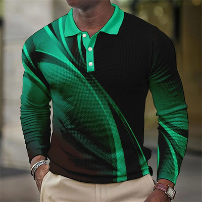 Nova muška polo majica s printom na pruge, dugih rukava, ležerna muška polo majica za jedrenje, modna velika 5xl brzo sušeća odjeća